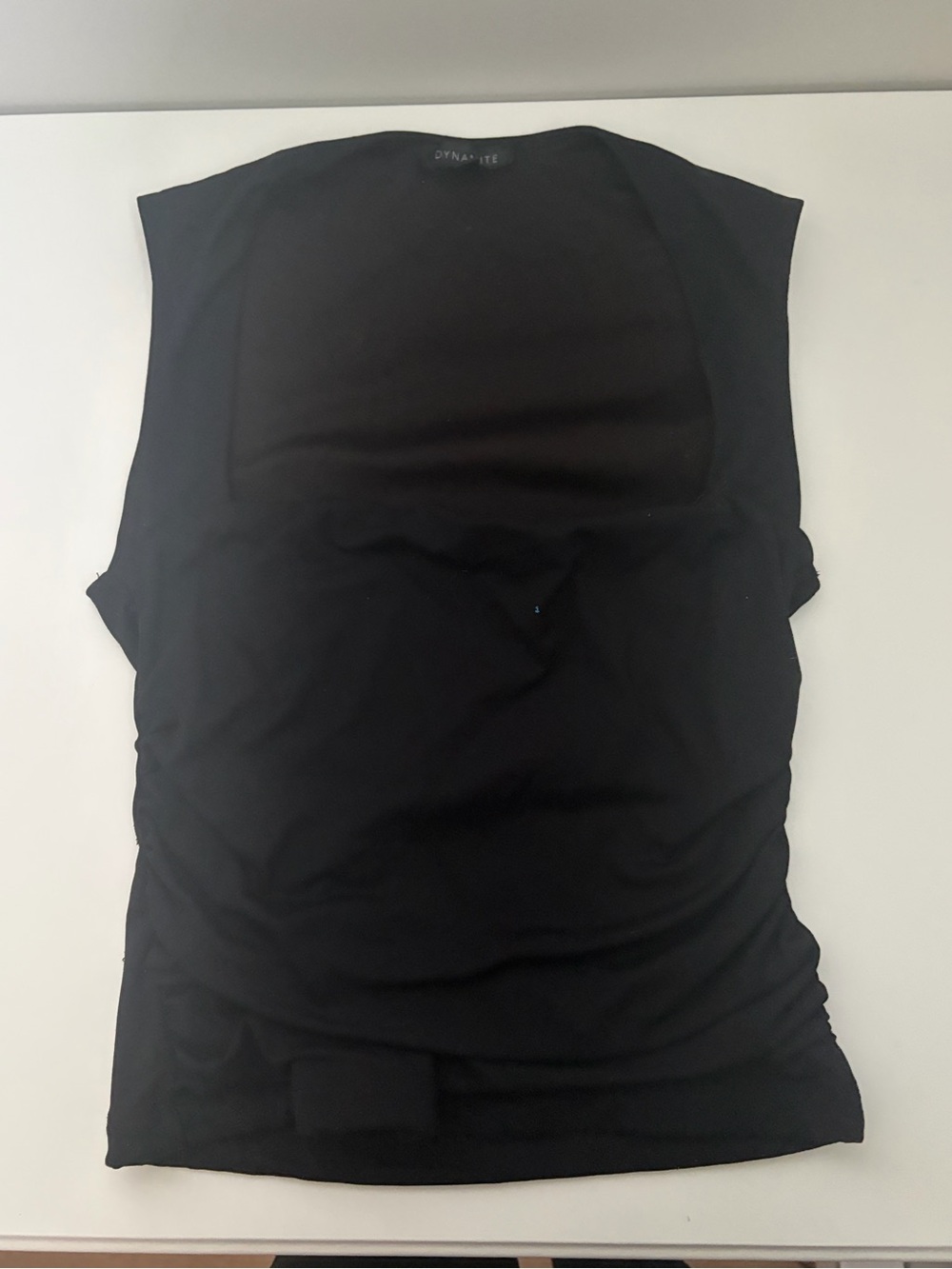 Dynamite Black Cap-Sleeve Fitted Tank